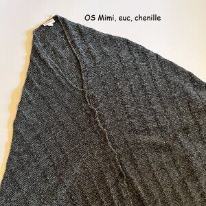 OS Lularoe Mimi wrap shawl, charcoal grey chenille